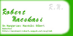 robert macskasi business card