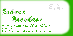 robert macskasi business card